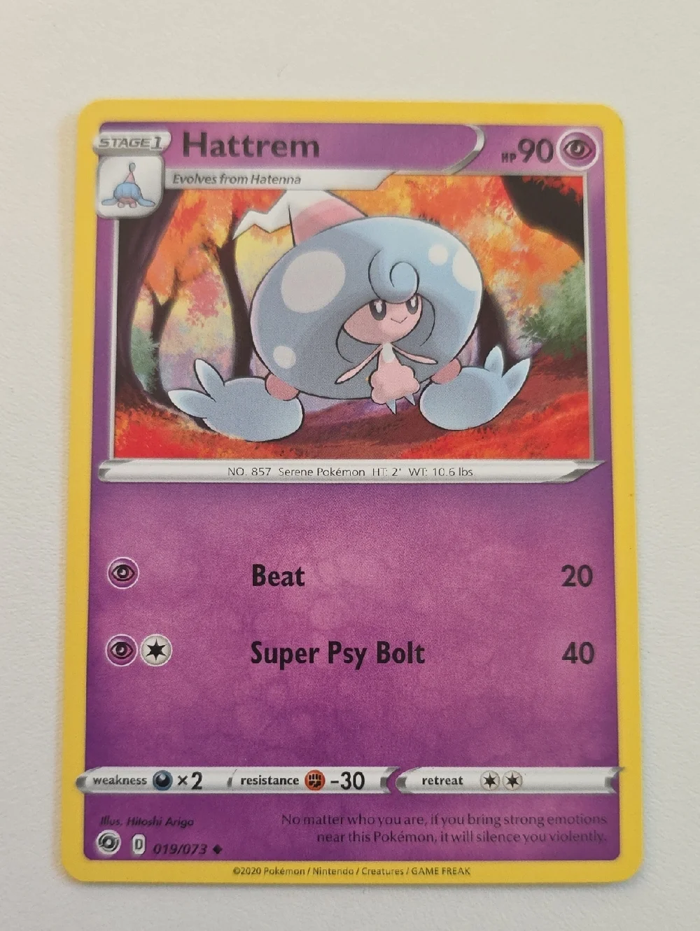 Pokemon Hatenna And Hattrem Card